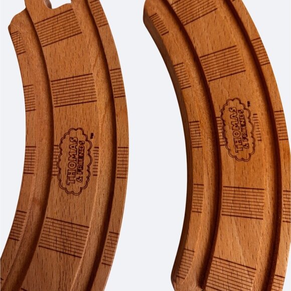 Thomas & Friends Wooden Train Track Lot 12 Straight Curved Wave Wood Branded - Picture 4 of 5